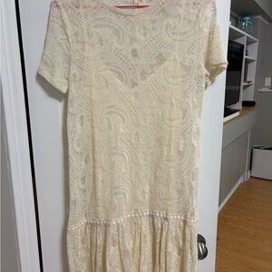 Zara Cream Lace Mini Dress